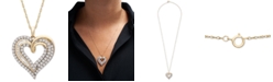 Macy's Diamond Heart 20" Pendant Necklace (1 ct. t.w.) in 10k Gold